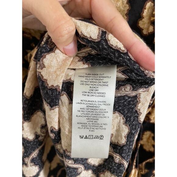 Free People Mia Floral Tunic Top XS Oversized Black Brown Vintage Long Sleeve - Picture 10 of 11